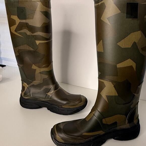 Bass Outdoor Field Rain Boot Size US 7 Green Camo Knee High Techwear Utility New - Picture 5 of 15